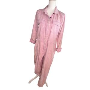 Wild Fable Pink Denim Acid Wash Jumpsuit Long sleeve Y2K 90s Ladies Size M